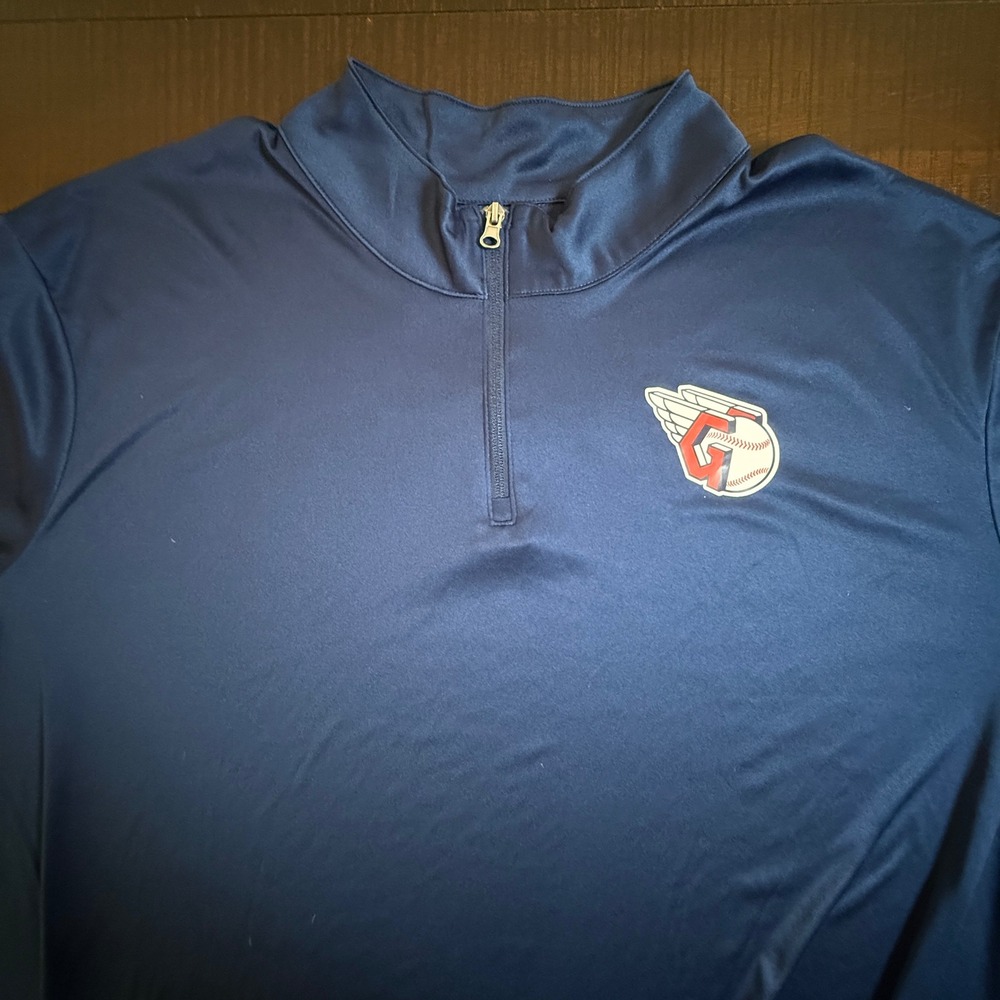 Fanatics Cleveland Guardians Mens 5XL Navy Blue Quarter Zip Pullover Performance - Picture 5 of 9